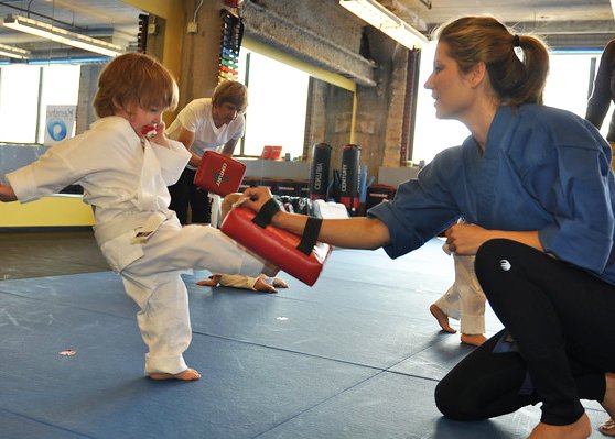 Toddler martial arts - Kick the targets