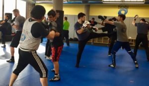 students in a savate class