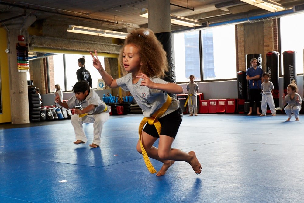 Kids karate class races