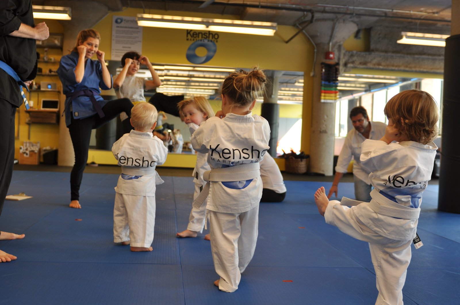 Toddler martial arts kicks